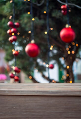 Close-up of a festively decorated Christmas background