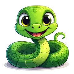 Fototapeta premium Cute cartoon snake