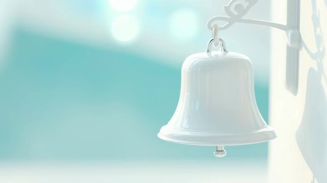 Dove flying beside a white bell &mdash; symbol of peace, reconciliation and ceremonial release.