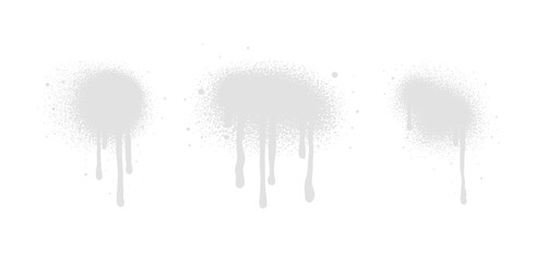 White color spray paint or graffiti design element on the transparency background.  © Elena