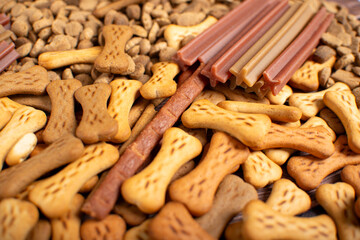 Dog food in different variations