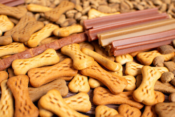 Dog food in different variations