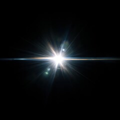 Bright lens flare light effect overlay Starburst light rays effect on black background Digital light leak effect Abstract light background