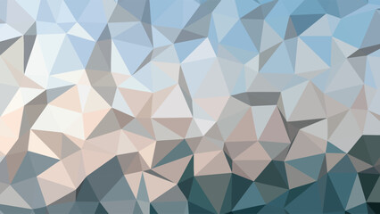 Abstract polygonal background with dark green, brown, and blue triangles