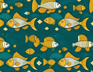 seamless pattern with fishes