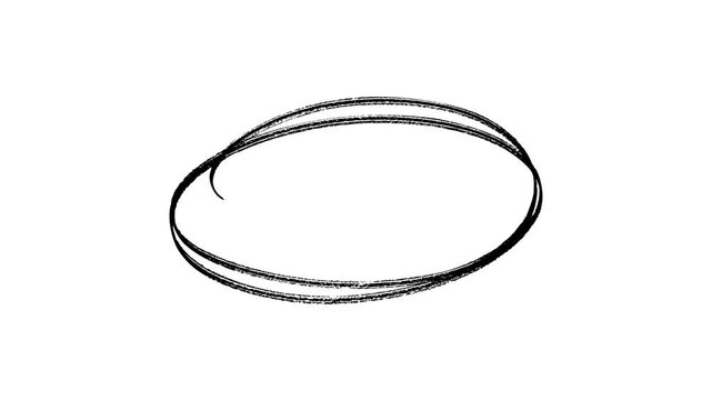 Black Circle round animated marker hand-drawn highlighter elements, Hand-drawn black circle highlight with transparent background.	
