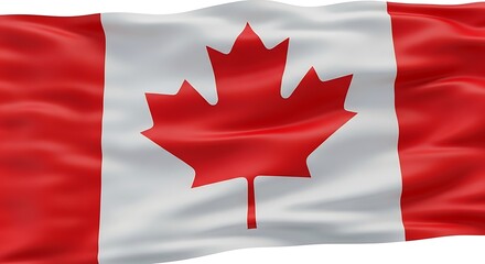 Fototapeta premium Waving canadian flag red maple leaf national symbol patriotism outdoors fabric texture