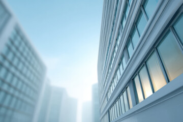 Obraz premium capture essence of modern architectural facades with focus on glass structures showcasing their sleek design and