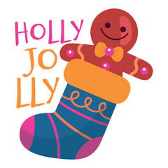 Holly Vector Illustration. Flat Minimal Design. Editable Illustration for Web, Mobile, Print