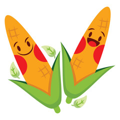 Corn Vector Illustration. Flat Minimal Design. Editable Illustration for Web, Mobile, Print