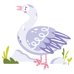 Duck Vector Illustration. Flat Minimal Design. Editable Illustration for Web, Mobile, Print