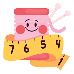 Knitting Vector Illustration. Flat Minimal Design. Editable Illustration for Web, Mobile, Print