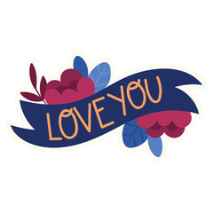 Love You Vector Illustration. Flat Minimal Design. Editable Illustration for Web, Mobile, Print