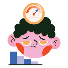 Productivity Vector Illustration. Flat Minimal Design. Editable Illustration for Web, Mobile, Print