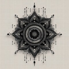 Intricate black mandala design