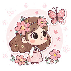cute-cartoon-girl--soft-tones--sticker-style 