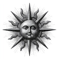 Vintage sun design illustration