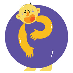 Laughing Vector Illustration. Flat Minimal Design. Editable Illustration for Web, Mobile, Print