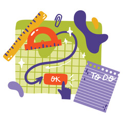 To Do List Vector Illustration. Flat Minimal Design. Editable Illustration for Web, Mobile, Print