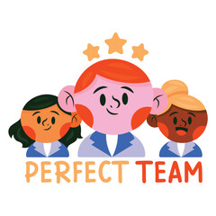Team Vector Illustration. Flat Minimal Design. Editable Illustration for Web, Mobile, Print