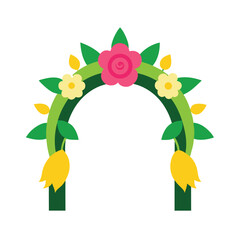 Obraz premium banana tree gate decorated with roses and lilies