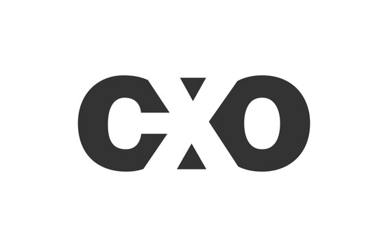 CXO logo design. Initial letter C X O bold font style for tech startups, consulting, corporate branding. Creative company name, headlines typography identity, trendy logotype.