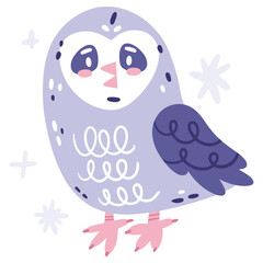 Obraz premium Owl Vector Illustration. Flat Minimal Design. Editable Illustration for Web, Mobile, Print