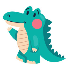 Crocodile Vector Illustration. Flat Minimal Design. Editable Illustration for Web, Mobile, Print