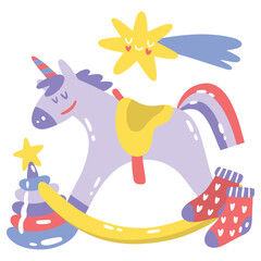 Baby Shower Vector Illustration. Flat Minimal Design. Editable Illustration for Web, Mobile, Print