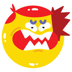 Angry Vector Illustration. Flat Minimal Design. Editable Illustration for Web, Mobile, Print