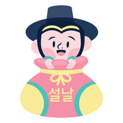 Boy Vector Illustration. Flat Minimal Design. Editable Illustration for Web, Mobile, Print