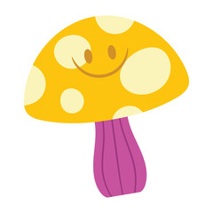 Mushroom Vector Illustration. Flat Minimal Design. Editable Illustration for Web, Mobile, Print