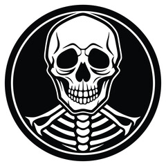 skeleton skull vector icon