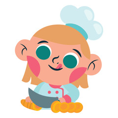 Obraz premium Chef Vector Illustration. Flat Minimal Design. Editable Illustration for Web, Mobile, Print