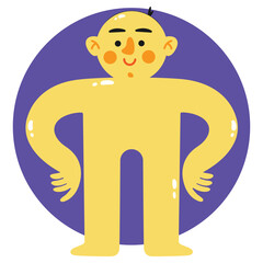 Happy Vector Illustration. Flat Minimal Design. Editable Illustration for Web, Mobile, Print