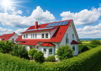 Maison avec jardin vert