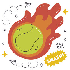 Tennis Vector Illustration. Flat Minimal Design. Editable Illustration for Web, Mobile, Print