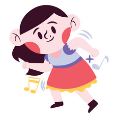 Dance Vector Illustration. Flat Minimal Design. Editable Illustration for Web, Mobile, Print