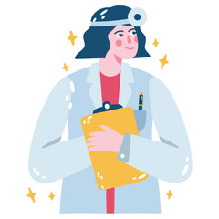 Surgeon Vector Illustration. Flat Minimal Design. Editable Illustration for Web, Mobile, Print