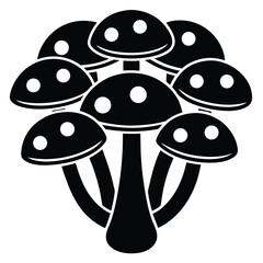 mushroom cluster vector icon