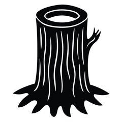 hollow tree trunk vector icon