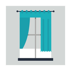 Curtain Mockup Hanging on Modern Living Room Window  