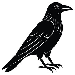 raven perched vector icon