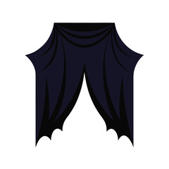Curtain Mockup with Gothic Dark Velvet Fabric  