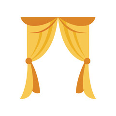 Elegant Silk Curtains Mockup with Tied Back Style  