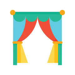 Kids Room Colorful Curtain Mockup Playful Style  