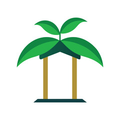 Minimal Banana Tree Sapling Pavilion Mockup Design  