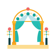 Wedding Hall Mockup with Elegant Stage Decoration  