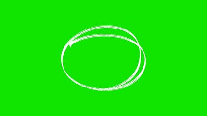 hand-drawn white circle animation. Hand-drawn oval Highlight Effect, circle animation, white circle highlight with transparent background.