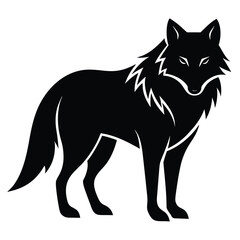 wolf silhouette vector icon